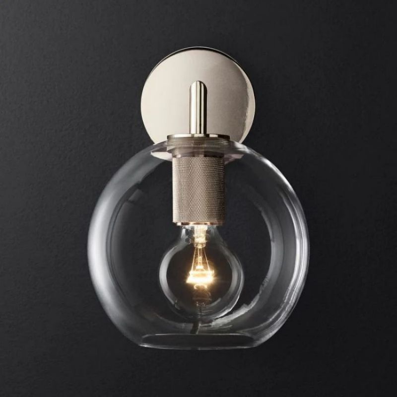 Utilitaire Globe Shade Wall Sconce
