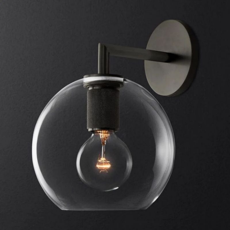 Utilitaire Globe Shade Wall Sconce