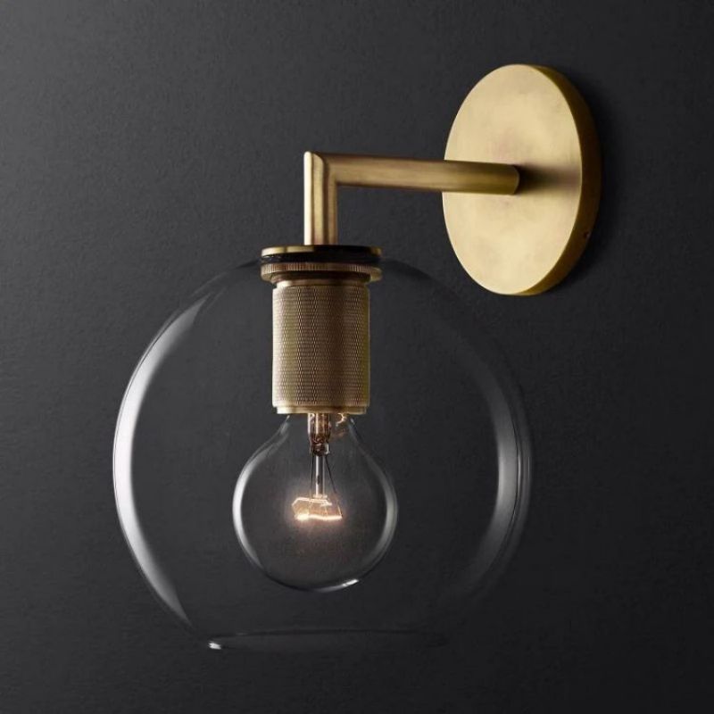 Utilitaire Globe Shade Wall Sconce