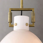 Machinist Milk Glass Cloche Pendant Light