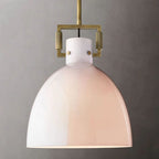 Machinist Milk Glass Cloche Pendant Light