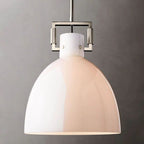 Machinist Milk Glass Cloche Pendant Light