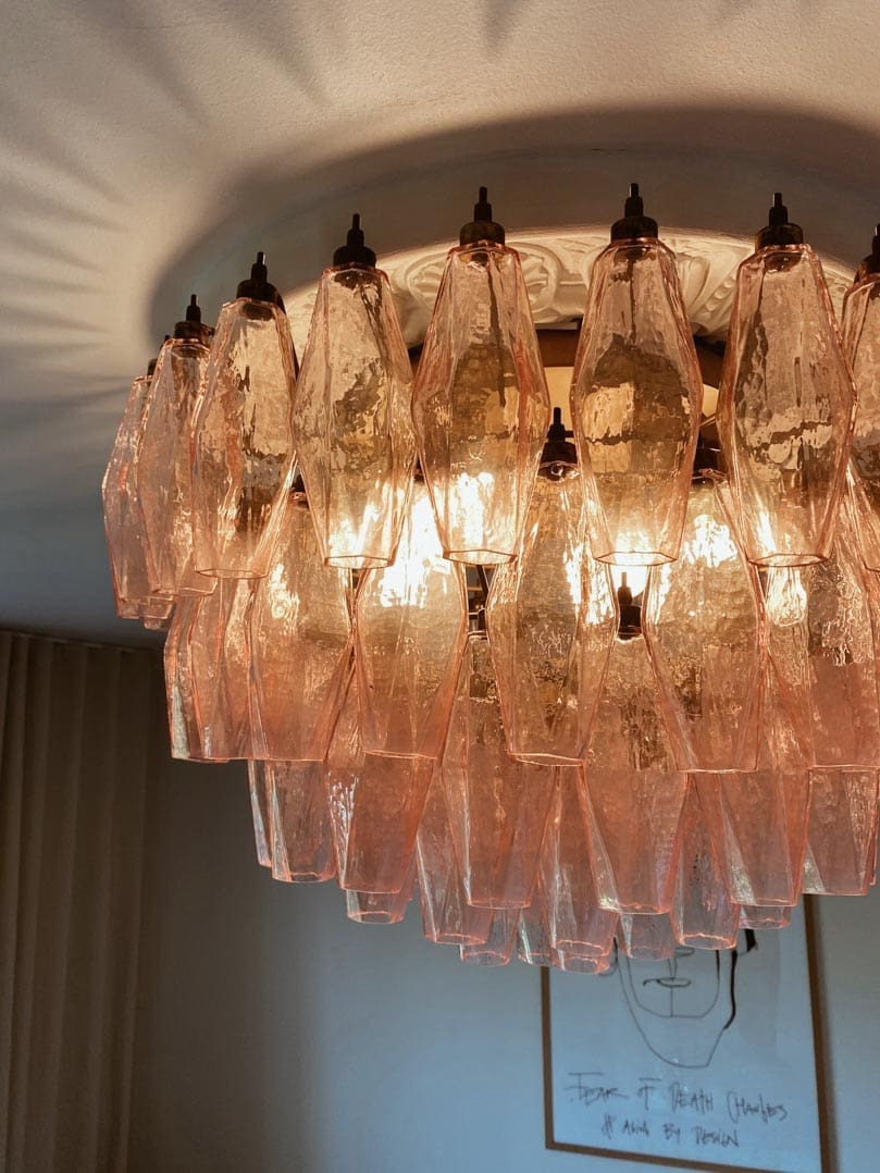 Poliedri Smoked Glass Chandelier