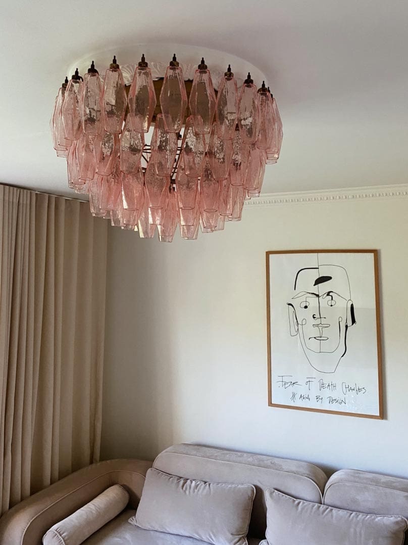 Poliedri Smoked Glass Chandelier