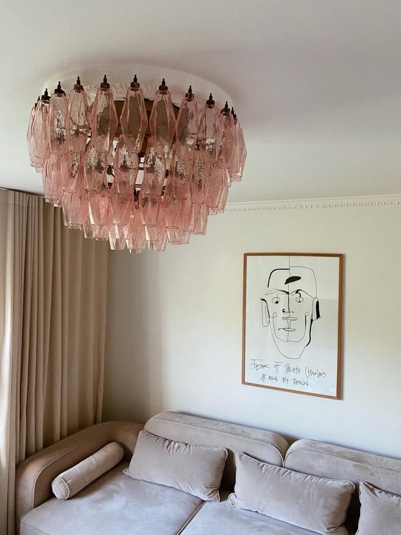 Poliedri Smoked Glass Chandelier