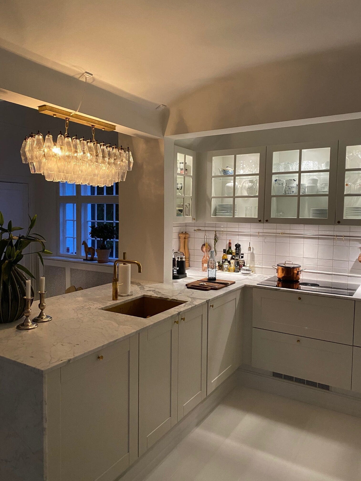 Poliedri Smoked Glass Chandelier