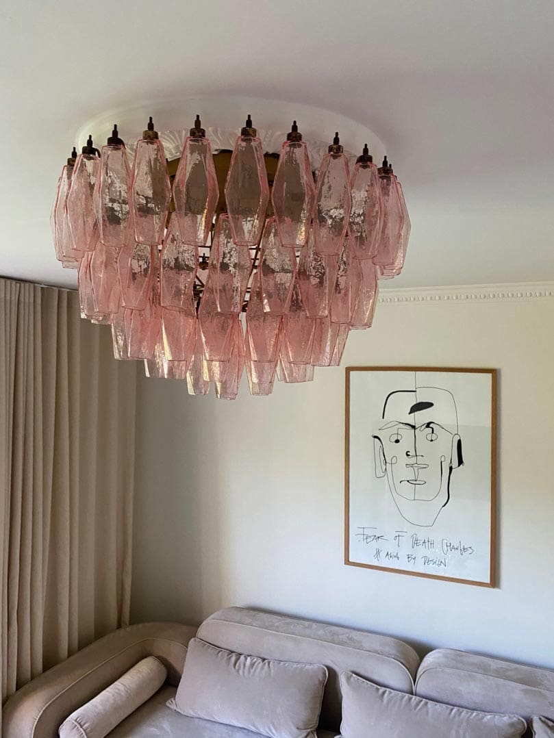 Poliedri Smoked Glass Chandelier