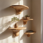 Modern Solid Wood Mushroom Shelf For Contemporary Bedroom Decor