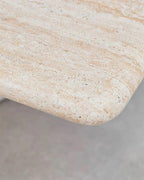 Natural Beige Travertine Rectangle Dining Table
