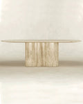 Natural Beige Travertine Wave Base Dining Table