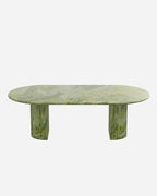 Natural Green onyx Dining Table - Semi-cyl Base