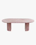 Natural Pink Onyx Dining Table - Semi-cyl Base