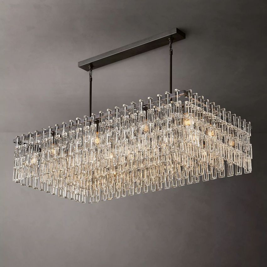 Marignan Modern Crystal Rectangle Chandelier 60"