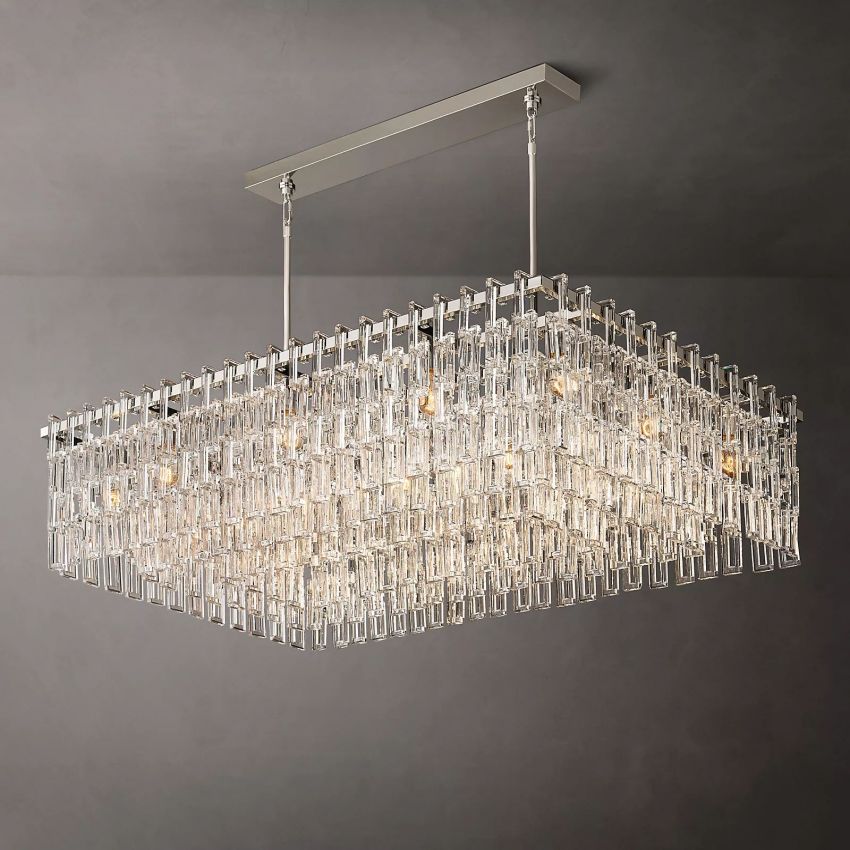 Marignan Modern Crystal Rectangle Chandelier 60"
