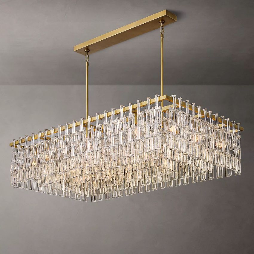 Marignan Modern Crystal Rectangle Chandelier 60"