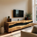 Farmhouse Live Edge Wood TV Cabinet For Interior