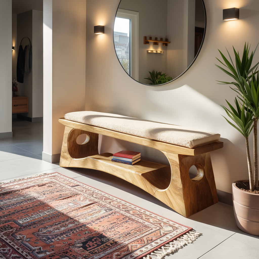 Modern Wooden Bench For Natural Bedroom Decor