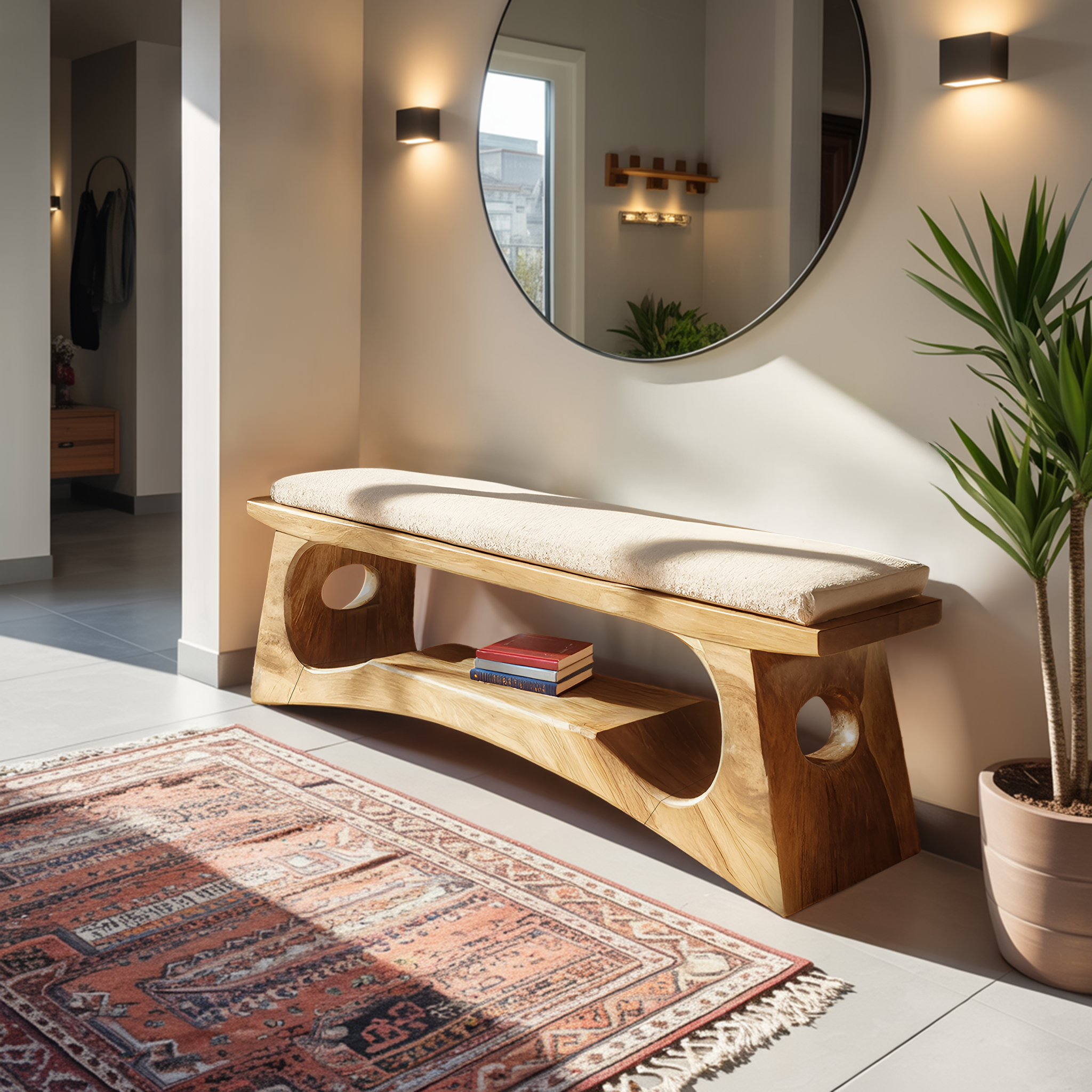 Modern Wooden Bench For Natural Bedroom Decor