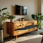 Mid Century Live Edge Media Console For Bedroom Decor
