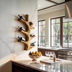 Luxury Wine Bottle Holder Wall Sculpture For Kitchen And Living Room