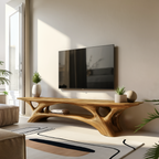 Organic TV Stand With Flowing Curved Design For Modern Home