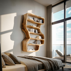 Organic Sculptural Wall Bookcase For Living Room Decor