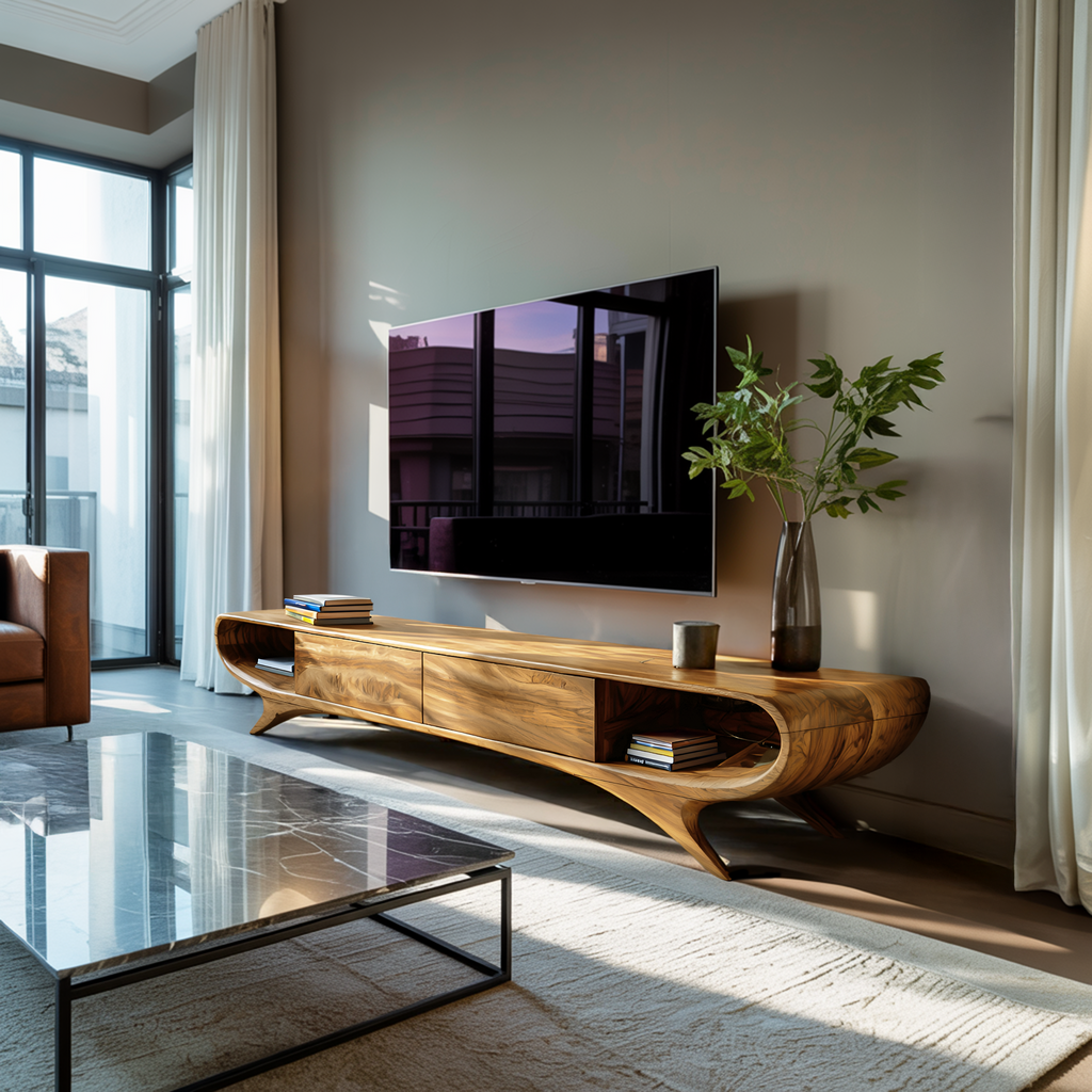 Minimalist TV Cabinet With Hidden Drawers For Living Room