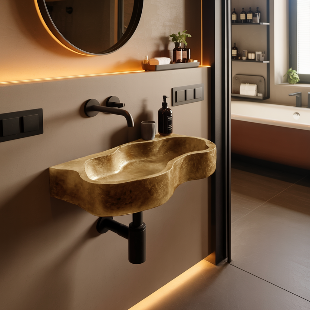 Farmhouse Solid Wood Wash Basin For Natural Bathroom Furniture Style