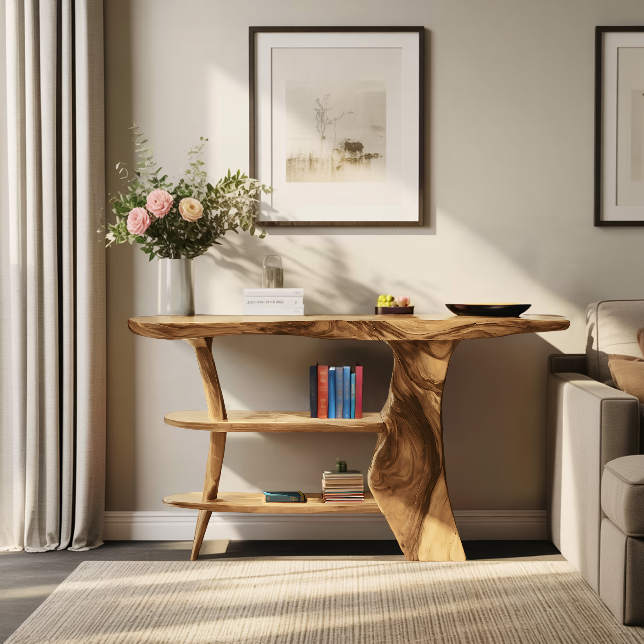 Farmhouse Solid Wood Entryway Console For Bedroom Design
