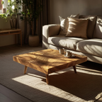 Farmhouse Irregular Wooden Coffee Table For Furniture Decor