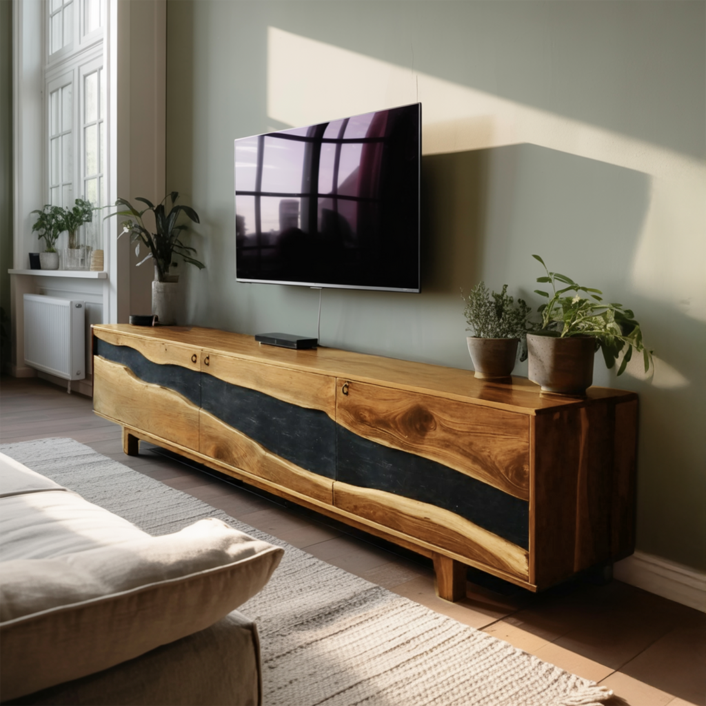 Modern Solid Wood TV Unit For Living Room Decor