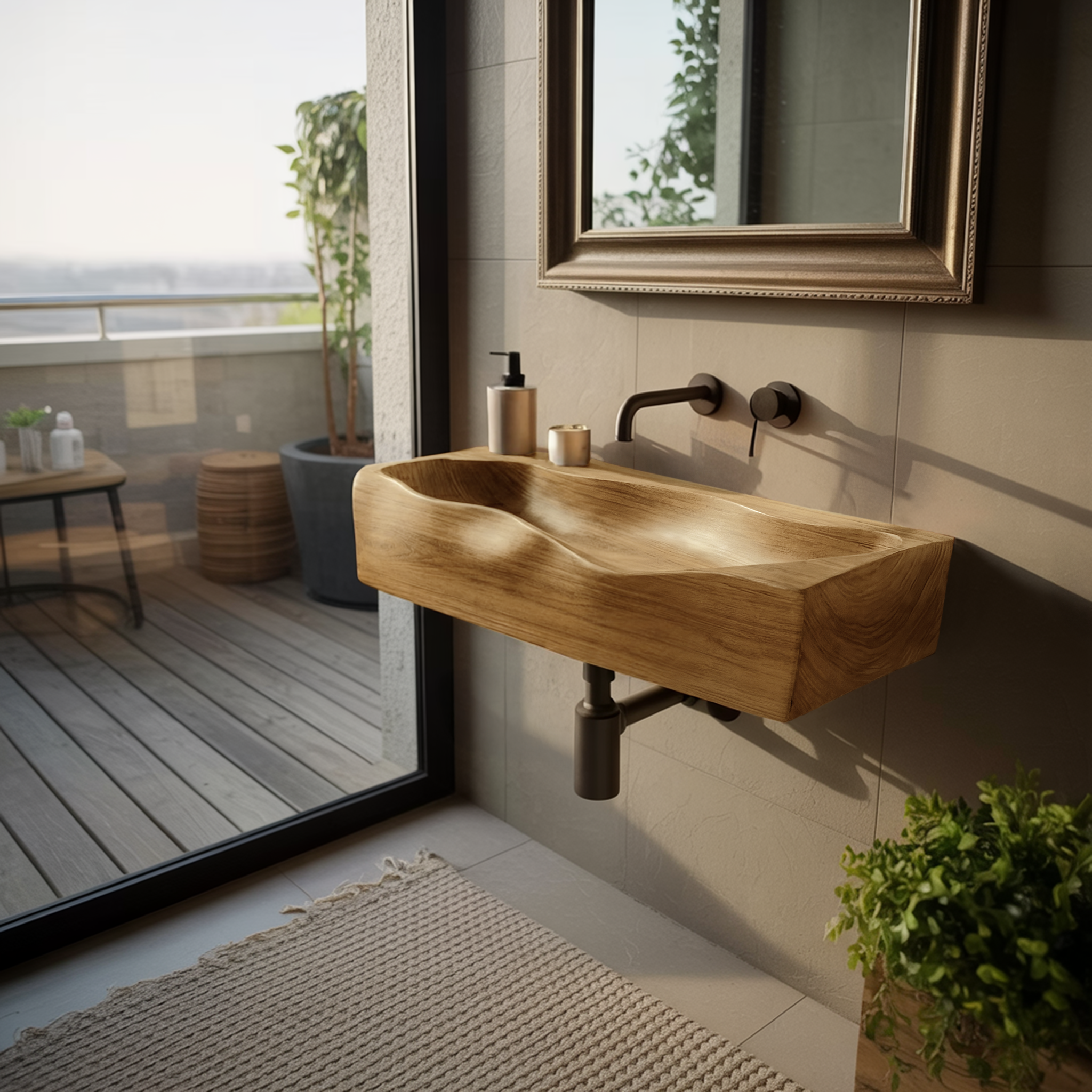 Handcrafted Live Edge Wood Vanity Sink For One Of A Kind Bathroom Decor
