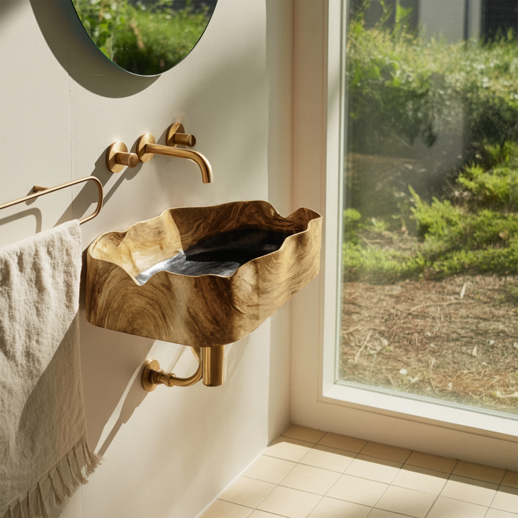 Farmhouse Solid Wood Vanity Sink For Bathroom Furniture Design