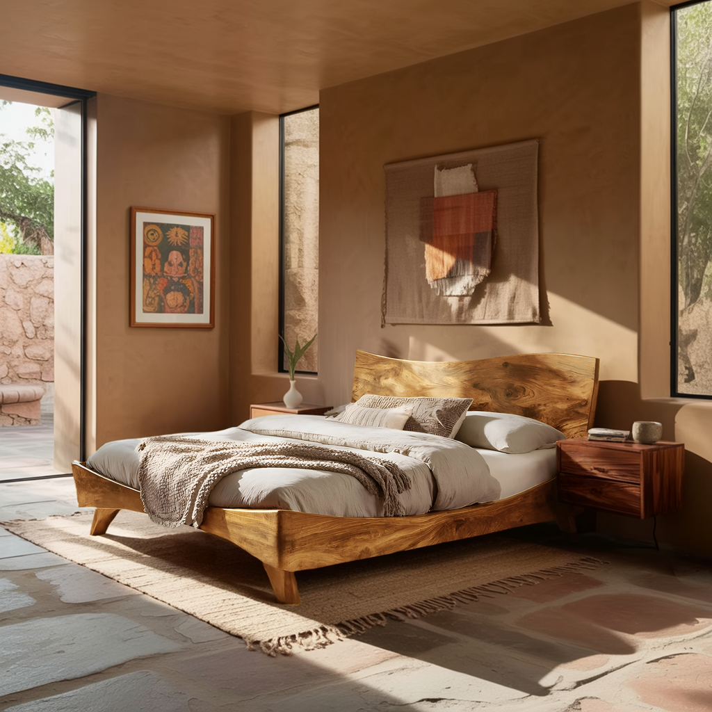 Modern Set Bed Frame And Headboard For Bedroom