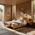 Modern Set Bed Frame And Headboard For Bedroom