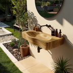Modern Wooden Live Edge Wood Basin For Contemporary Vanity Decor
