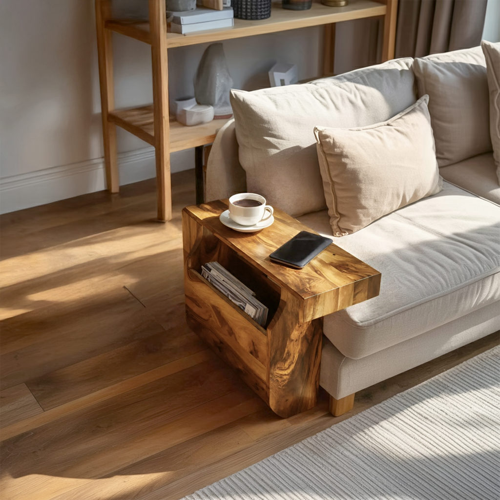 Farmhouse Solid Wood Armrest For Living Room Design