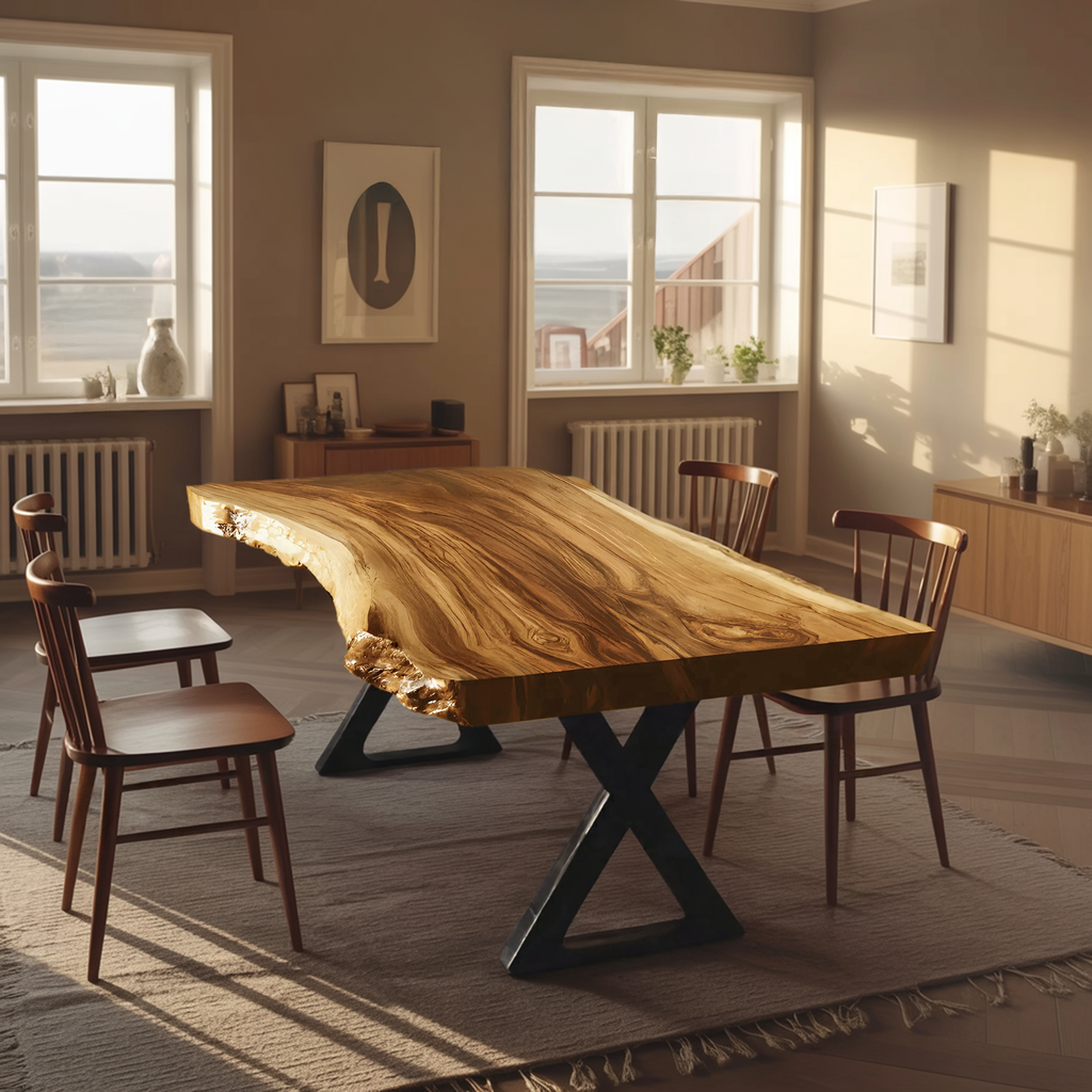 Kitchen Decor Modern Solid Wood Dining Table Minimal Legs