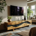Modern Natural Wood TV Stand For Living Room