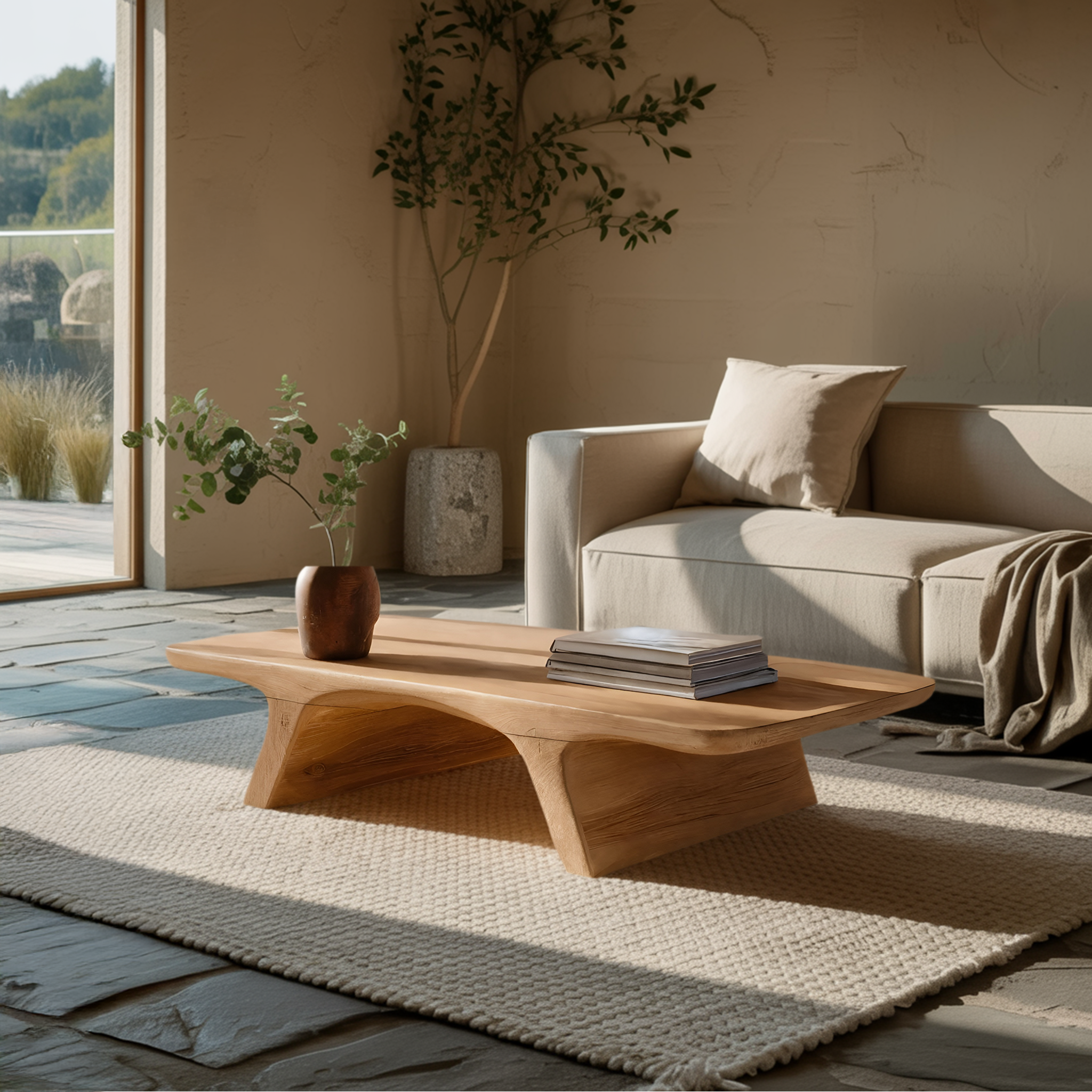 Organic Sculptural Coffee Table For Living Room