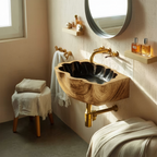 Handcrafted Solid Wood Vanity Sink For Modern Bathroom Decor