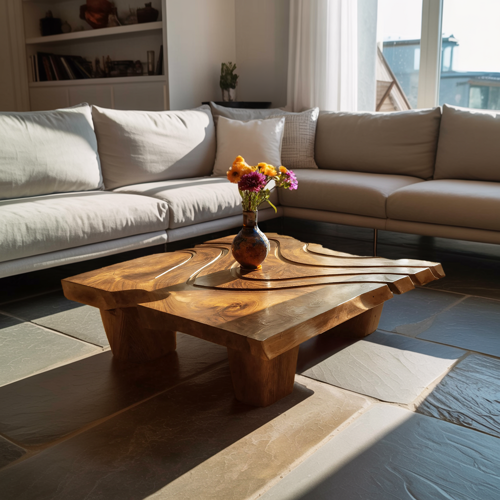 Mid Century Abstract Irregular Coffee Table For Entryway Design