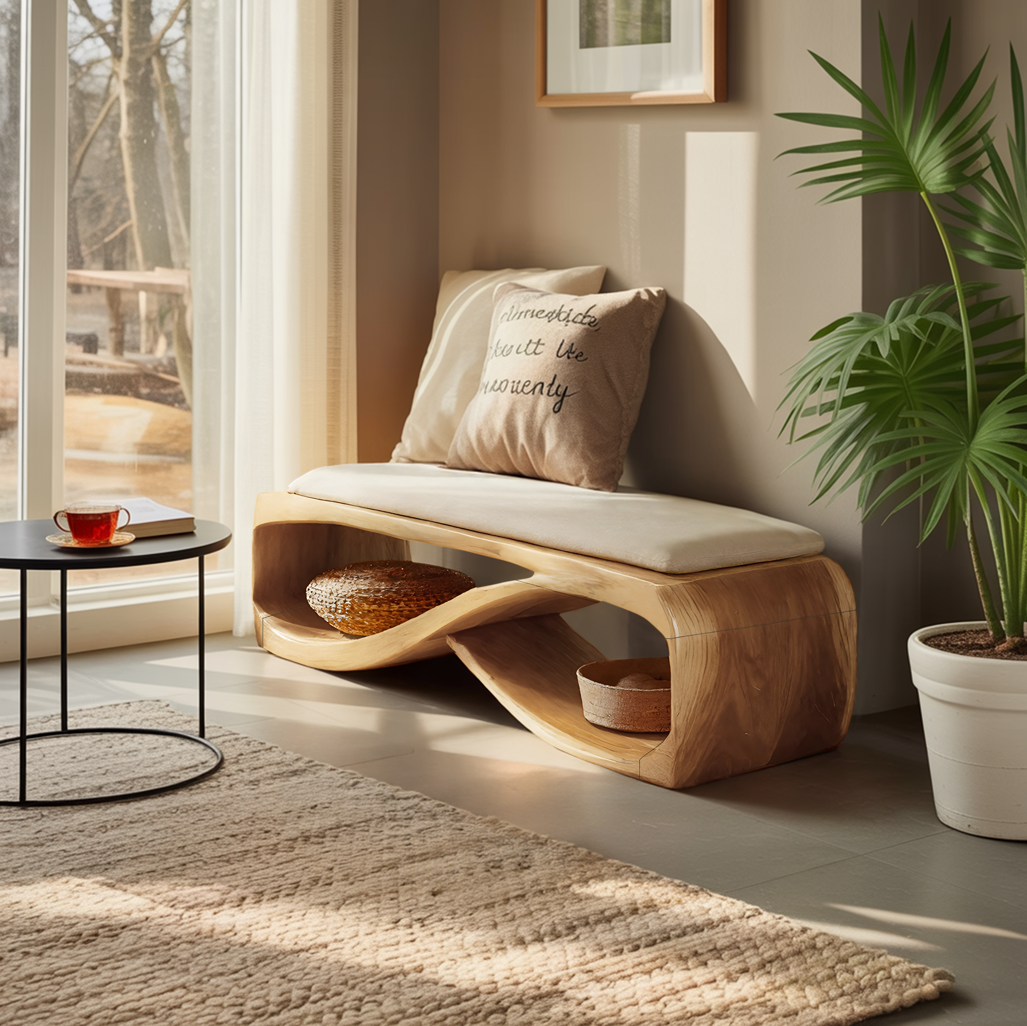 Contemporary Wooden Bench For Bedroom Furniture Decor