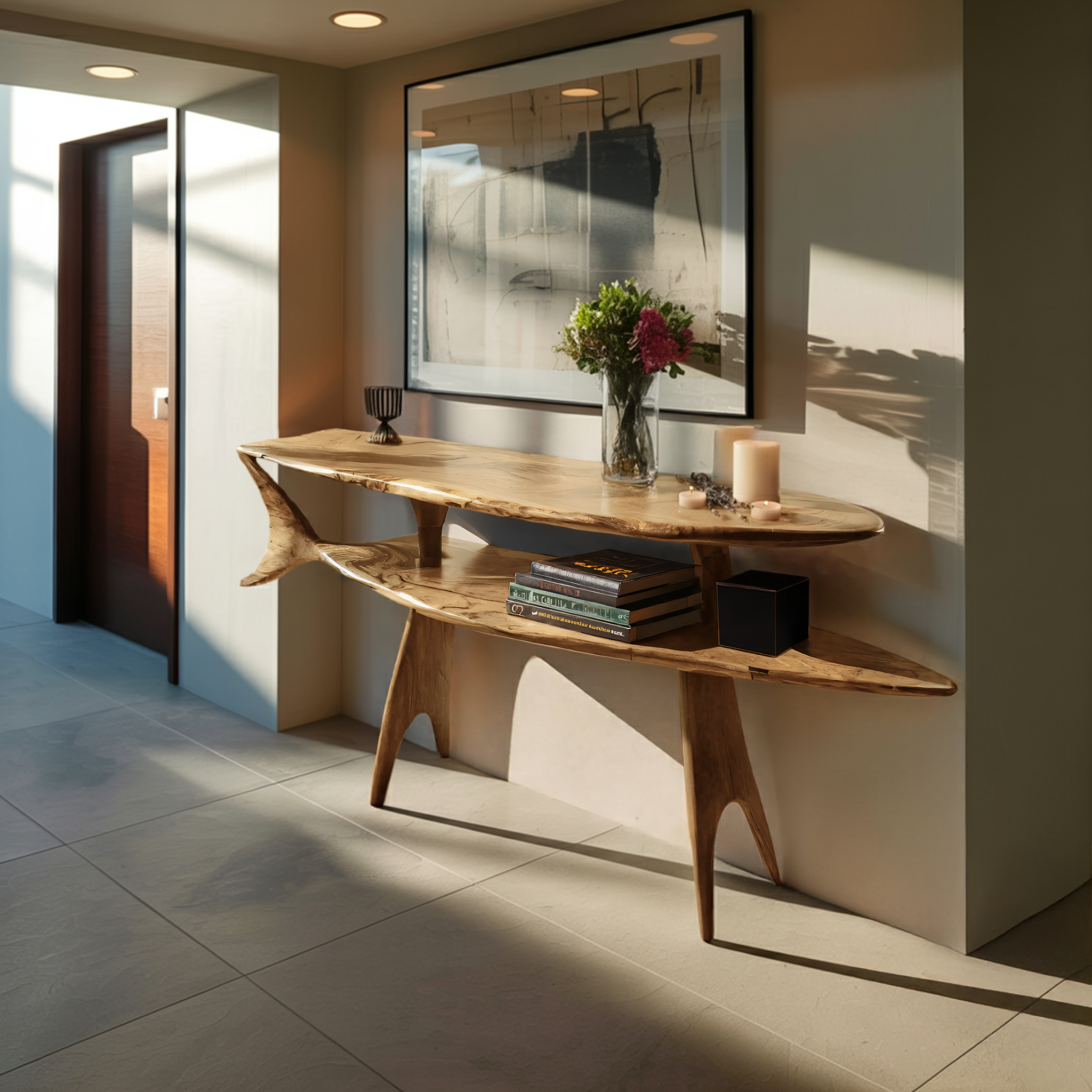 Modern Wooden Console Table For Entryway And Living Room