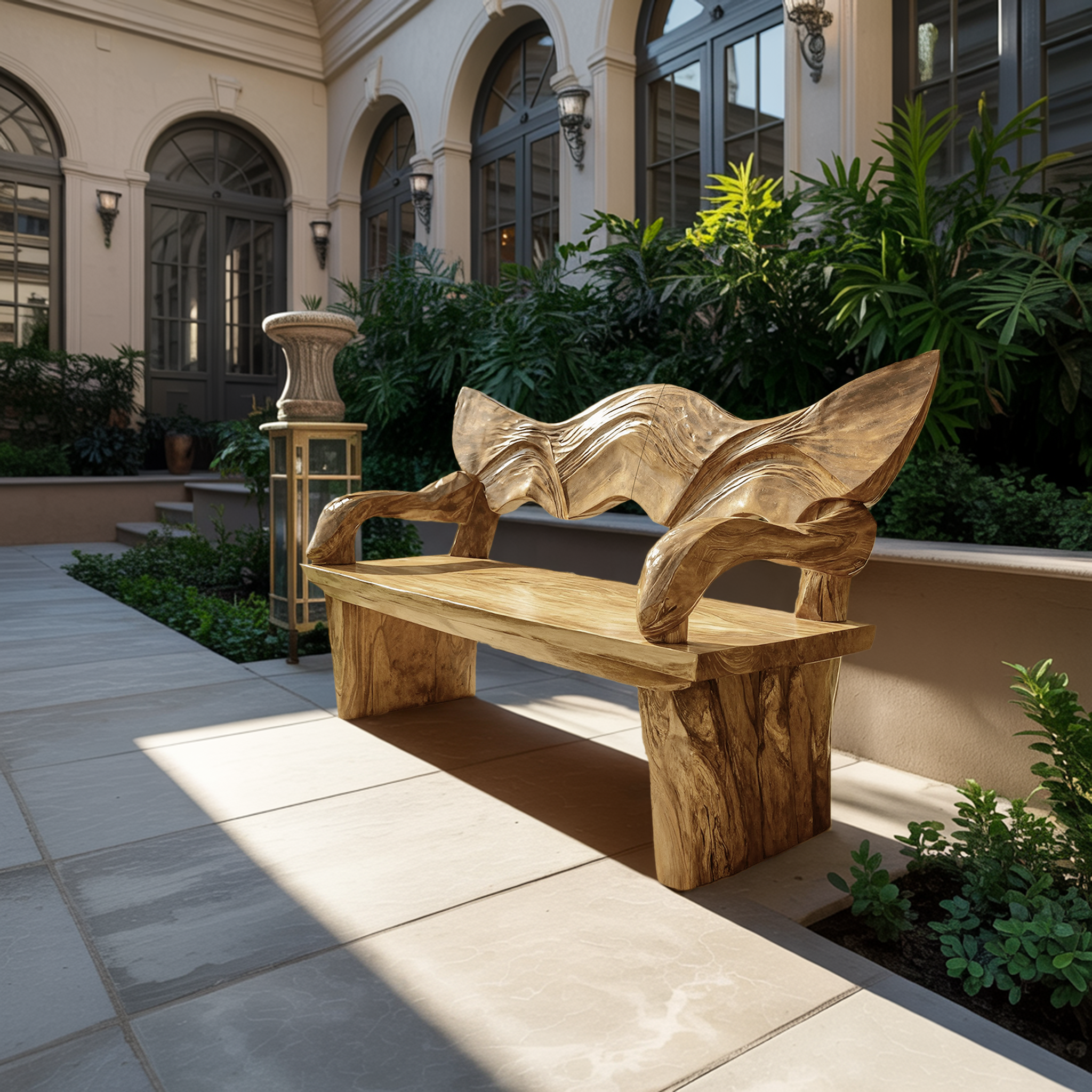 Rustic Live Edge Wood Bench For Entryway Interior Space