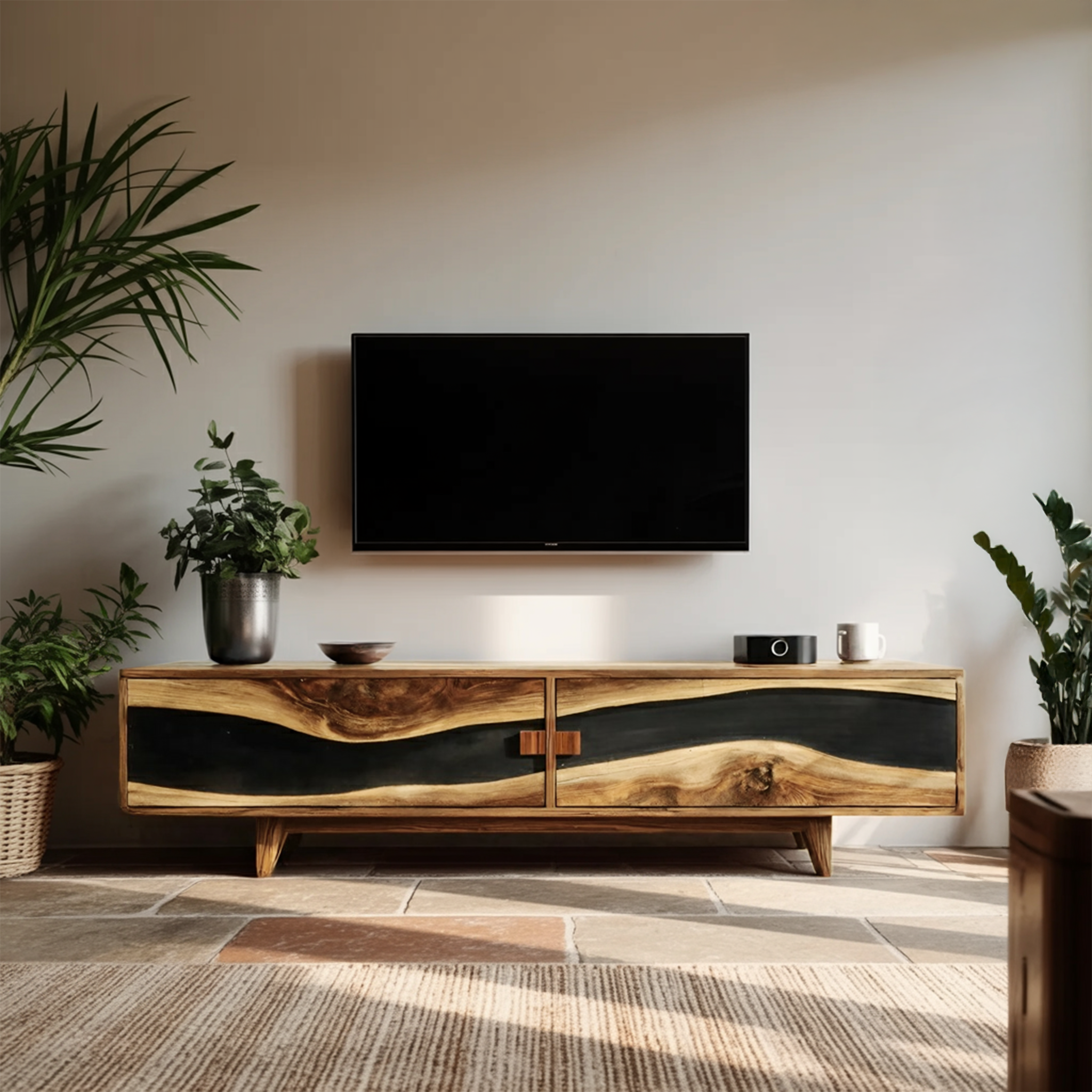Farmhouse Wooden Entertainment Center For Decor