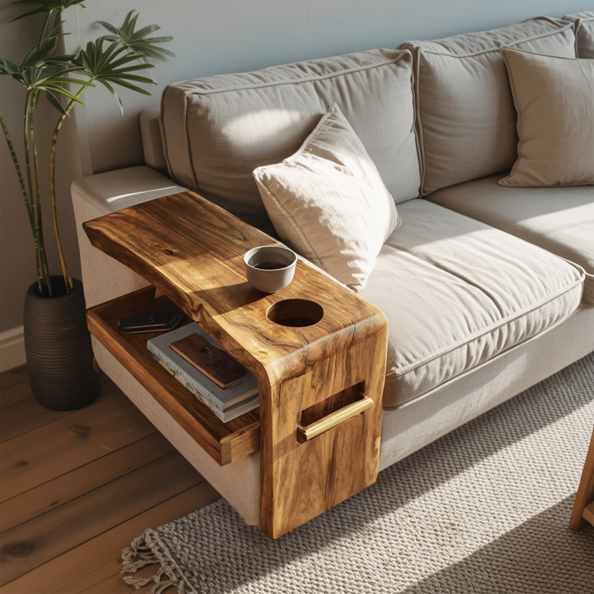 Farmhouse Solid Wood Side Table For Furniture Accent