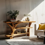 Farmhouse Wooden Live Edge Console Table For Entryway Furniture Design