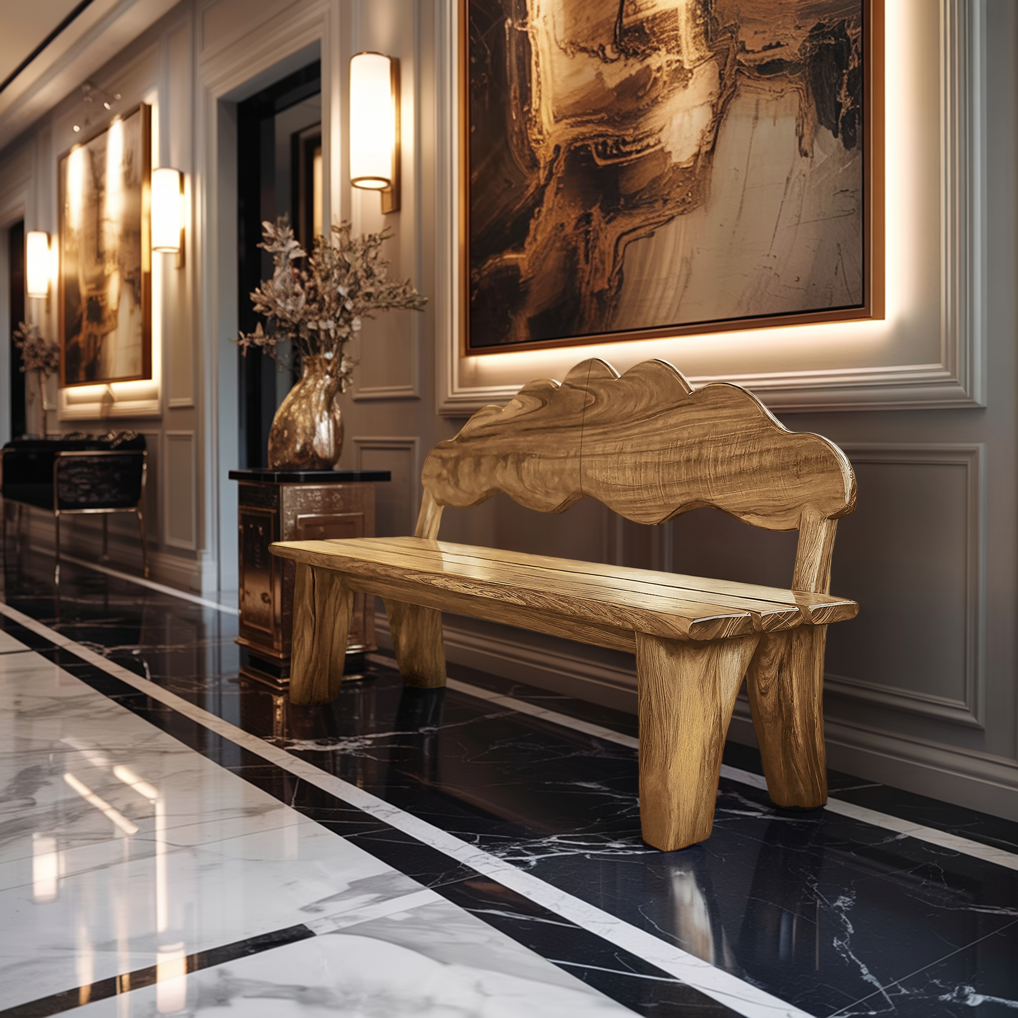 Solid Wood Entryway Bench For Modern Entryway Design