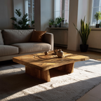 Modern Abstract Wooden Coffee Table For Entryway Decor